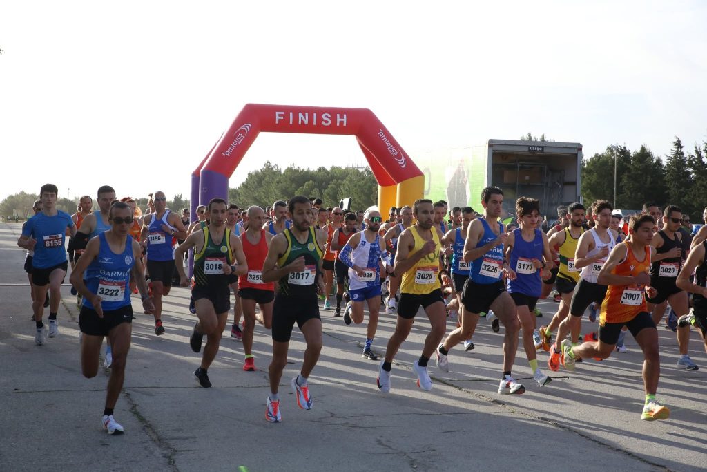 Runners starting a road race in Malta